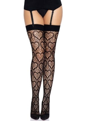 Heart Net Thigh Highs