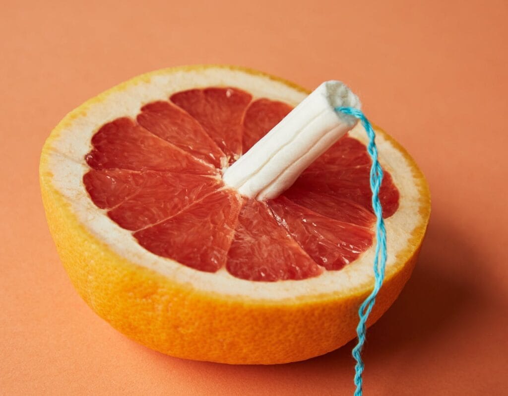 Sinaasappel met tampon